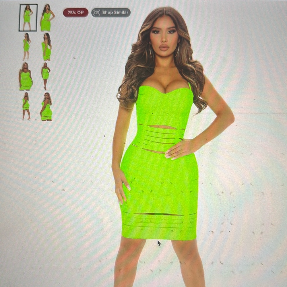Fashionova Livin’ good Bandage mini dress M neon green
